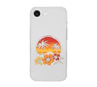 Hawaiian Hibiscus Sunset Palm Tree Printed Phone Case Slim Cute Cellphone Protective Cover Unisex Compatible with 16/16 Plus/16 Pro/16 Pro Max/16 E