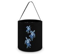 Hawaiian Hibiscus Turtles Large Easter Basket Candy Bags Canva Tote Bag Portable Hallowee Bucket