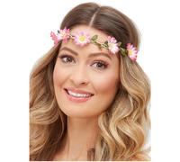 Smiffys Hawaiian/Hippie Daisy Chain Headband, Assorted Pack of 3, Hawaiian Luau Fancy Dress, Hawaiian Dress Up Accessories