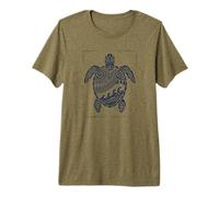 Hawaiian Honu Sea Turtle | Polynesian Ocean - Vintage Tribal Premium T-Shirt