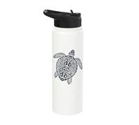 Hawaiian Honu Sea Turtle Polynesian Tribal Vintage Stainless Steel Insulated Water Bottle