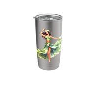 Hawaiian Hula Girl Watercolor Stainless Steel Insulated Tumbler