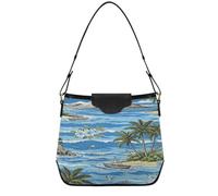 Hawaiian Island Shoulder Hand Bags for Women Womens Purses Trendy Clutch Tote with Removable Straps for Daily Travel