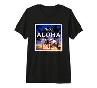 Hawaiian Island Sunset - Aloha No. 50 Palm Tree Paradise Premium T-Shirt