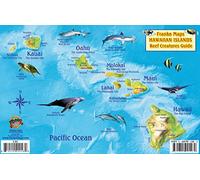 Hawaiian Islands Map & Coral Reef Creatures Guide Franko Maps Laminated Fish Card