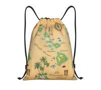 Hawaiian Islands Map Sack Backpack Design Drawstring Bag Waterproof Sport Bag String For Beach School Yoga 39X46Cm