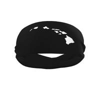 Hawaiian Islands Sports Sweatbands for Men & Women, Non-Slip Elastic Wristbands & Headbands for Basketball, Tennis, Workout, Gym, Yoga, Absorbent & Breathable (Black)