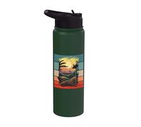 Hawaiian Landscape Tropical Paradise Sunset Palm Trees Stainless Steel Insulated Water Bottle