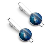 Hawaiian Ocean Sea Cruise Ship 2 Pcs Tie Clips for Men Tie Bar Tie Pins for Regular Ties Wedding Business