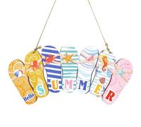 Hawaiian Party Decorations, Hello Summer Hanging Door Sign Beach Wooden Welcome Sign Wooden Summer Home Decor With Ropes for Beach Theme Indoor Outdoor Garden Yard A4XTG