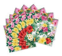 Hawaiian Party Napkins Paper,40Pcs Summer Napkins Disposable,Tropical Luau Party Decorations Palm Leaves Napkins,Birthday Disposable Napkin,Pool Beach Tableware Accessories 13 × 13in