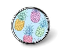 Hawaiian Pineapple Colorful Metal Round Badge Pattern Printed Button Badge Personalized Circle Badges 1"