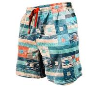 Hawaiian Plaid Shorts Men - Beach Shorts Tropical Holiday Shorts Swim Board Shorts Hawaiian Short Pants Swimming Trunks Party Short Summer Half Pants Casual Outdoor Sports Shorts Regular Fit