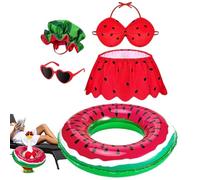 Hawaiian Porch Animal Outfit - Hawaiian Animal Clothes with Hat Glasses | Elastic Lawn Decoration Festive Accessories for Driveway Backyard Balcony Outdoor Pathway