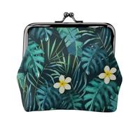 Hawaiian Print Coin Purse for Women Compact Kiss Lock Coin Pouch Zipper Travel Shopping Gifting