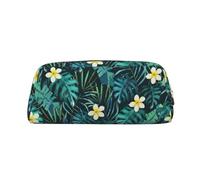 Hawaiian Printing School Leather Zippered Fountain Ballpoint Rollerball Pens Pouch Pencils Case Holder for Pupil