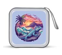 Hawaiian Sea Lizard Portable CD Case Holder 48 Capacity Travel DVD Storage Boxs Wallet Bag