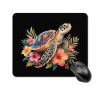 Hawaiian Sea Turtle Printed Square Gaming Mouse Mat Soft Non-Slip Computer Game Mice Pad for Home Office Laptops