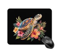 Hawaiian Sea Turtle Printed Square Gaming Mouse Mat Soft Non-Slip Computer Game Mice Pad for Home Office Laptops