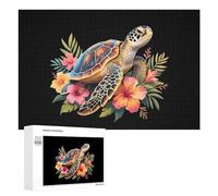 Hawaiian Sea Turtle Wooden Puzzle Letter on Back Adults Difficult Jigsaw Puzzles for Home Decor Birthday Gift
