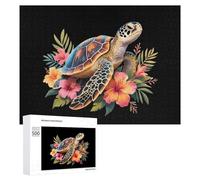 Hawaiian Sea Turtle Wooden Puzzle Letter on Back Adults Difficult Jigsaw Puzzles for Home Decor Birthday Gift
