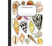 Hawaiian Seashell Composition Notebook: Tropical Ocean Cover • 160 College-Ruled Pages • 7.44 x 9.69 in. Journal for School or work: Hebrew cone shell, cowry shell, miter shell notebook