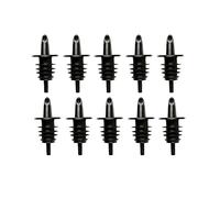 Hawaiian Shaved Ice 10 pack Free Flow Pourers, for Snowcone Syrup, Plastic Bottle Spout for Mixed Drinks, Snow Cone, Mochas & Latte Flavor - Black