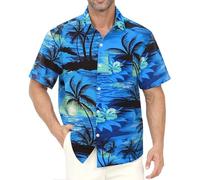 Hawaiian Shirt for Men with Pocket - Button Down Wrinkle-Resistant for Beach, Pool Parties (S-4XL)