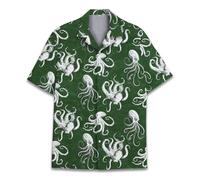 Hawaiian Shirt for Men Women Funny Hawaiian Shirt Mens Summer Beach Aloha Short Sleeve Casual Button Down, Octopus, XL