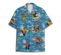 Hawaiian Shirt for Men Women Funny Hawaiian Shirt Mens Summer Beach Aloha Short Sleeve Casual Button Down, Bigfoot 4, Large