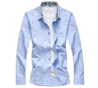 Hawaiian Shirt,Mens Bow and Arrow Print Shirt Long Sleeve Slim Fit Shirts Casual Button Down Shirts Stylish Shirt Business Shirts Party Hawaiian Shirts Dress Shirts Holiday Beach Shirts,Light Blue,3