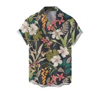 Hawaiian Shirt,Mens Summer Fashion Digital 3D Printed Short Sleeved Lapel Button Down Shirt Top