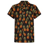 Hawaiian Shirt Pineapple Shirt Mens Aloha Hawaii Holiday Beach Stag Juice BBQ Beer Summer Tropical Fruit Vintage Clothing Classic S M L XL XXL (3XL, Black)