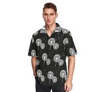 Hawaiian Shirts for Men Adult, Dandelion Mens Shirts Shortsleeve Summer Hawaiian Casual Shirts Beach Shirt, 3XL