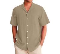 Hawaiian Shirts for Men Adult Short Sleeve Shirts Men Casual Button Down Shirts Printed Summer Beach Shirts Men's Button Down Bowling Shirts Hawaiian Casual Printed Summer JANUK40615DEALS0335 Khaki