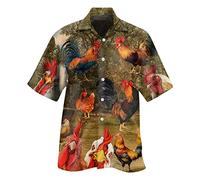 Hawaiian Shirts for Men Funny, Aloha-Hawaiian-Style Holiday Shirts for Men 3D Printed Hawaiian Dancy Dress Classic Casual Stag shirt Coffee