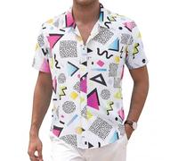 Hawaiian Shirts for Men, Mens Shiteshirts , Men's Short Sleeve Bad Stag Do Ugly Funky Funny Summer Beach 80s 90s Outfits Party Holiday Clothes Dress Shirt (UK, Alpha, M, Regular, Regular, White)