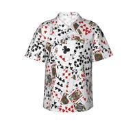 Hawaiian Shirts for Men Playing Poker Cards Play Card Tops Tropical Short Sleeve