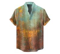 Hawaiian Shirts for Men Short Sleeve Fish T-Shirts Button Up Shirt Tropical Tops with Pocket Summer Vacation Clothes Camisa De Lino para Hombre(Z23-Grey, L)