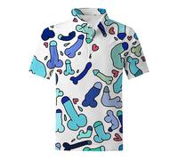 Hawaiian Shirts for Men Summer Beach Shiteshirts Funny Button Down Short Sleeve Shirt Casual Ugly Shirts for Beach Holiday Party (A-Light Blue, L)