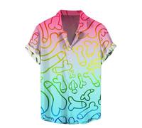 Hawaiian Shirts for Men Summer Beach Shiteshirts Funny Button Down Short Sleeve Shirt Casual Ugly Shirts for Beach Holiday Party (C1-H, S)