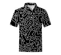 Hawaiian Shirts for Men Summer Beach Shiteshirts Funny Button Down Short Sleeve Shirt Casual Ugly Shirts for Beach Holiday Party (A-Black, M)