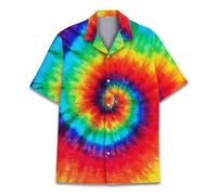 hawaiian shirts for men women funny hawaiian shirt short sleeve casual button down shirt, Tie Dye 1, 3XL