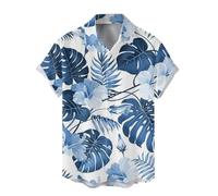 Hawaiian Shirts,Mens Summer Fashion Digital 3D Printed Short Sleeved Lapel Button Down Shirt Top