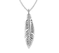 Hawaiian Silver Jewelry Sterling Small Feather Pendant Necklace, 18" Cable Chain