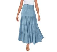 Hawaiian Skirt - Elastic Waist Drawstring Bohemian Summer Maxi Maxi Skirt