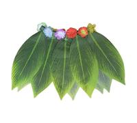 Hawaiian Skirt Hawaiian Costume Skirt Leaves Flowers Skirt Palm Leaves Hibiscus Flowers Grass Skirt Hawaiian Costume Made of Soft Fabric, Comfortable for Prom, Campfire Par, Beach, a, Siehe