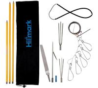 Hawaiian Sling Fishing Spear Set - Travel Fiberglass Pole Spear Harpoon for Spearfishing with Stainless Steel Single Barb, Lionfish & Paralyzer Tips Adjustable 4' - 7', Fishing Stringer & Sharpener