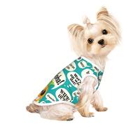 hawaiian slogans print Dog Shirts for Small Dogs Stretchy T-Shirts Lightweight Tank Top Sleeveless Striped Vest