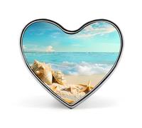 Hawaiian Starfish on Beach Badge Heart Shape Cute Brooch Pins Button Badges for Backpack Jackets Hats Decor